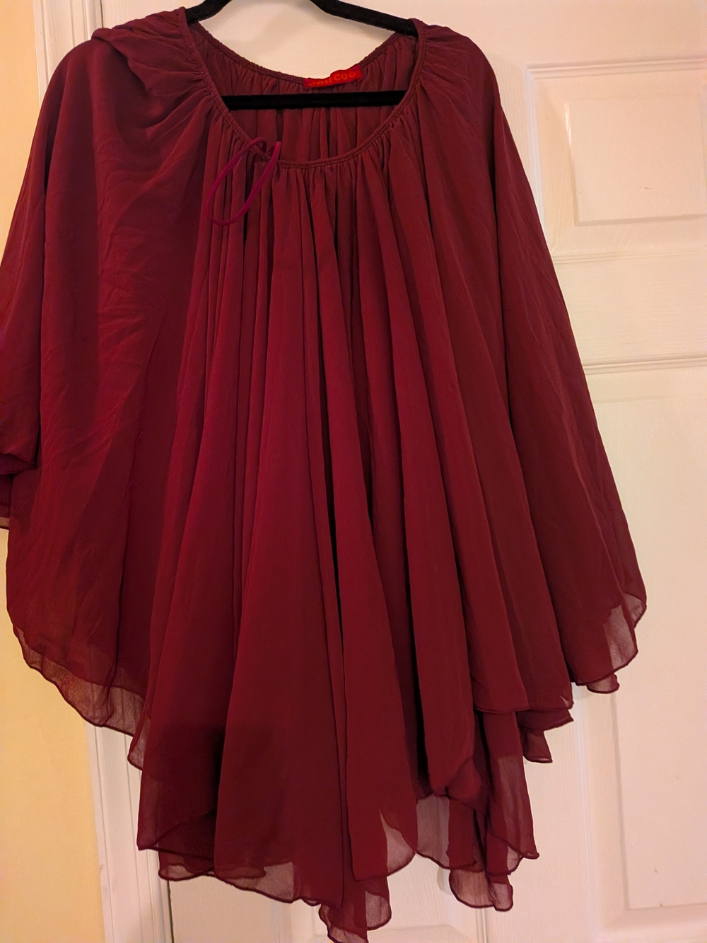Women’s Flowy Burgundy Layered Dress By Coucoo